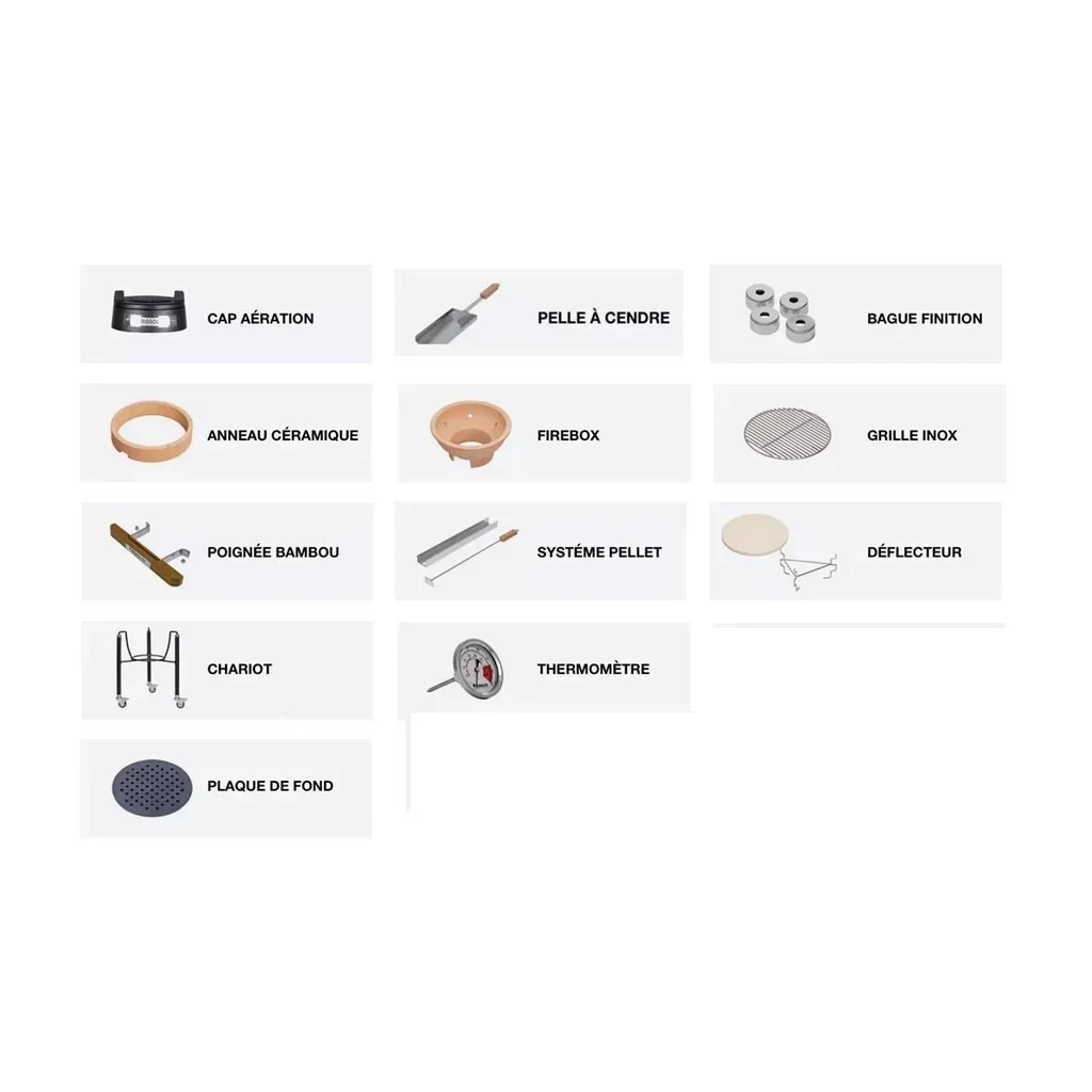 Monolith JUNIOR Pro 2.0 Negro - Barbacoa Kamado con Carro Serie 2