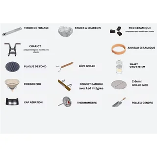 Monolith Kamado AVANTGARDE CLASSIC Freestanding - Premium Matte Black Ceramic BBQ Grill 44 cm for 10 People