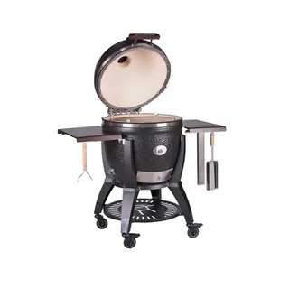 Monolith Kamado AVANTGARDE LeCHEF Negro Mate con Carrito de Transporte - Barbacoa de Cerámica Premium 52 cm