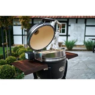 Monolith Kamado AVANTGARDE LeCHEF Negro Mate con Carrito de Transporte - Barbacoa de Cerámica Premium 52 cm