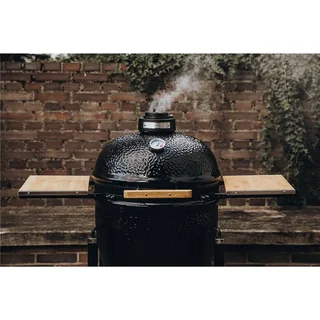 Monolith Kamado BASIC Negro – Barbacoa de cerámica portátil con carrito con ruedas