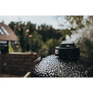 Monolith Kamado BASIC Negro – Barbacoa de cerámica portátil con carrito con ruedas