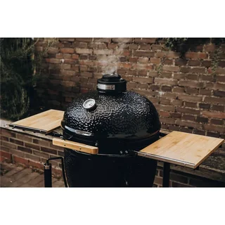 Monolith Kamado BASIC Negro – Barbacoa de cerámica portátil con carrito con ruedas