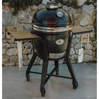 Monolith Kamado TWO 55 Schwarz - Komplettpaket mit Wagen, Abdeckhaube und Pizzastein