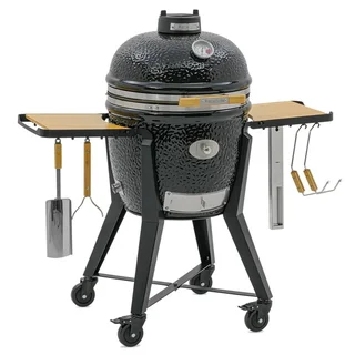Monolith Kamado TWO 66 Negro con carrito, funda y piedra para pizza