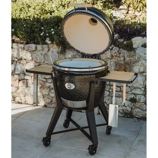 Monolith Kamado TWO 66 Negro con carrito, funda y piedra para pizza