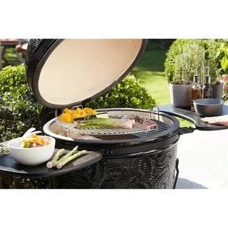 Pack 2 Parrillas Media Luna de Hierro Fundido Kamado Kamal XL 53cm