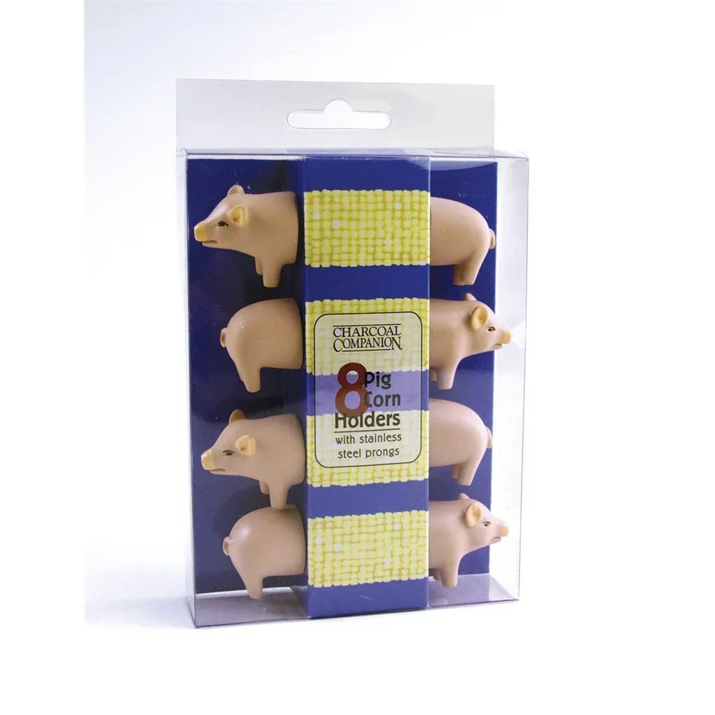 Polyresin corn cob holders for pigs set of 4