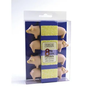 Polyresin corn cob holders for pigs set of 4