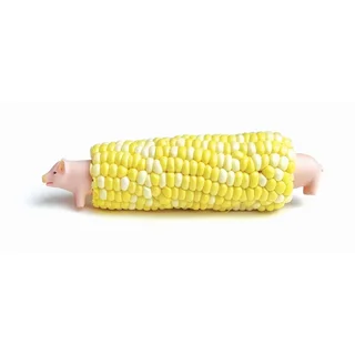 Polyresin corn cob holders for pigs set of 4