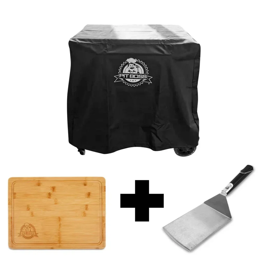 Pack Accesorios Plancha Pit Boss Ultimate 3 Quemadores Funda Espátula Tabla