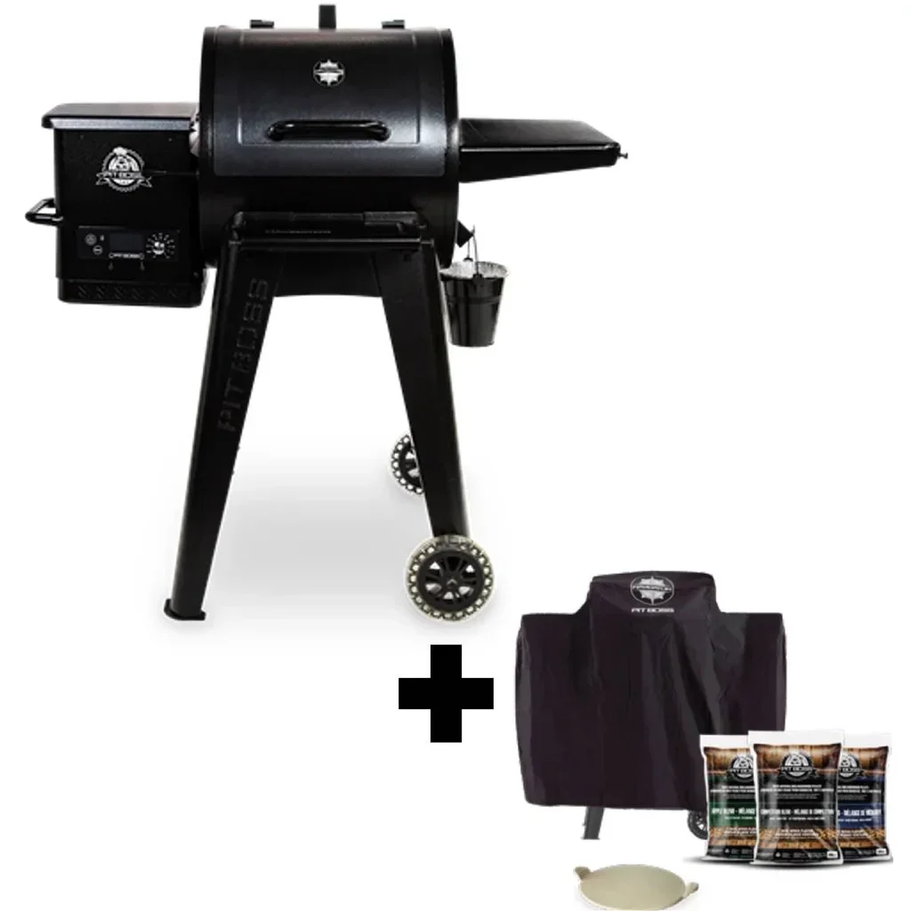 Pack Four à Pizza Pit Boss Navigator 550 avec Housses, Pellets Cerisier Mesquite et Pierre Réfractaire 38cm