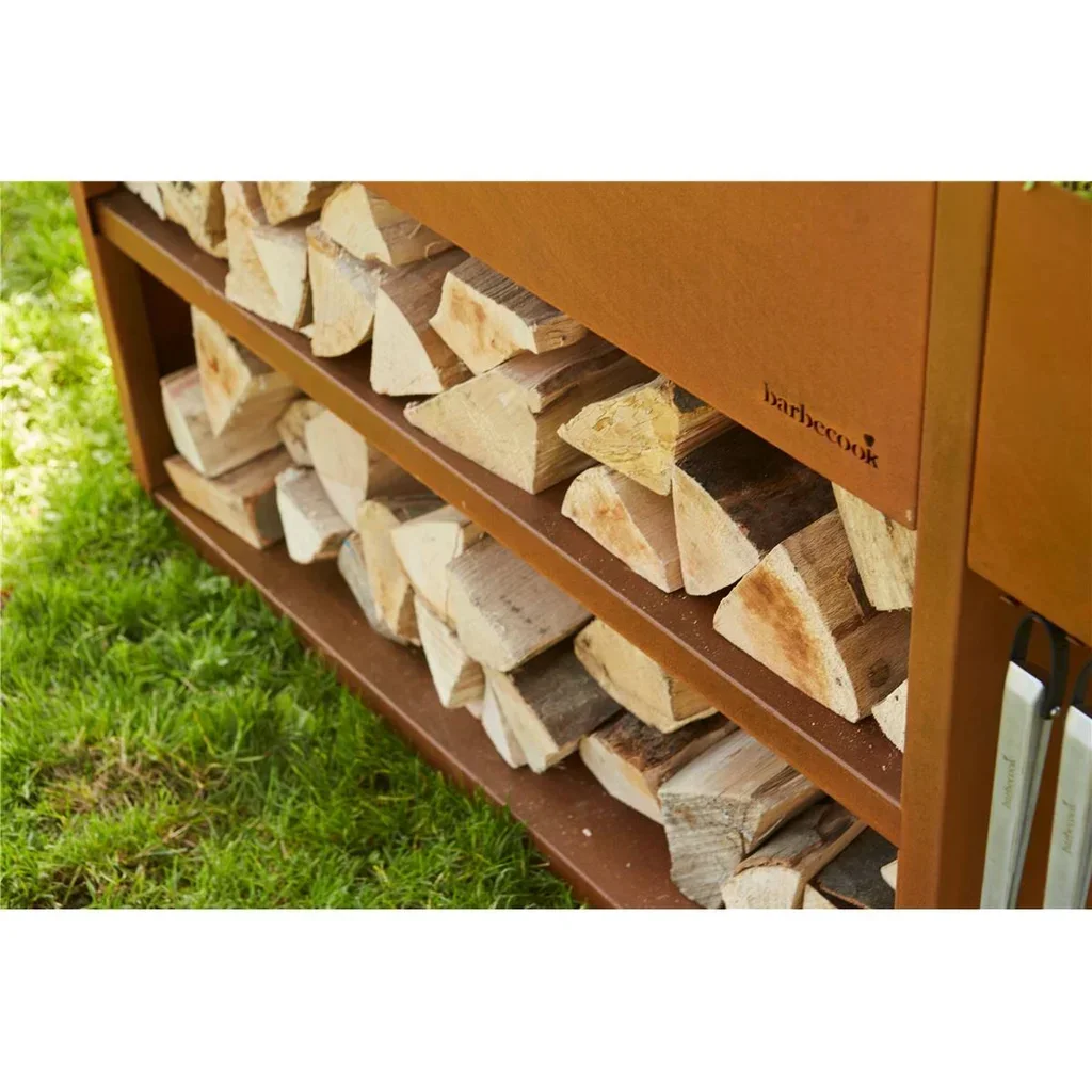 Brasero Mesa Brasero Nestor Buddy Barbecook Acero Corten 112cm Exterior Jardín