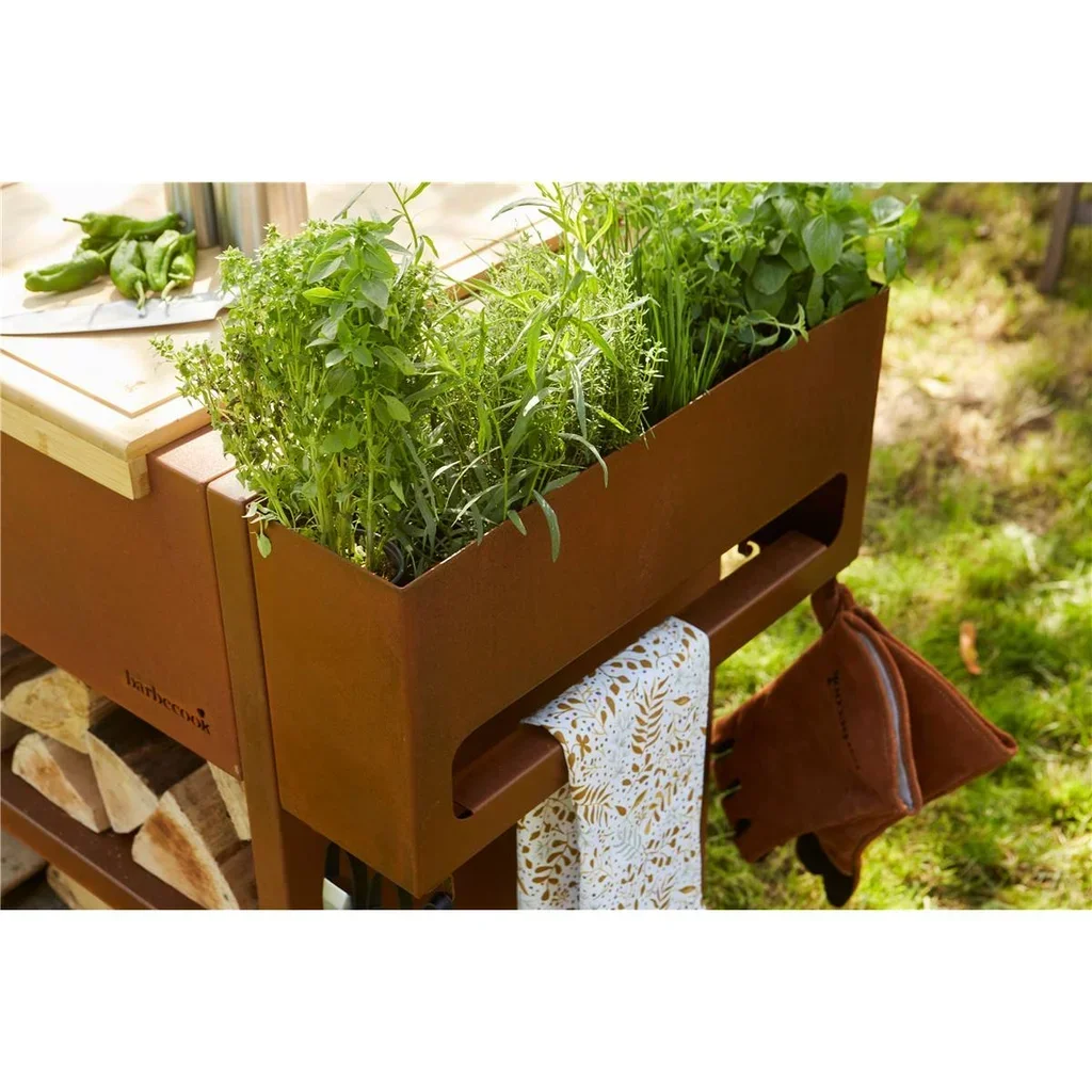 Brasero Mesa Brasero Nestor Buddy Barbecook Acero Corten 112cm Exterior Jardín