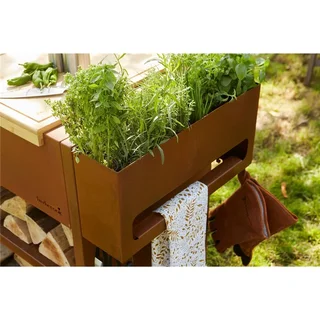 Brasero Mesa Brasero Nestor Buddy Barbecook Acero Corten 112cm Exterior Jardín