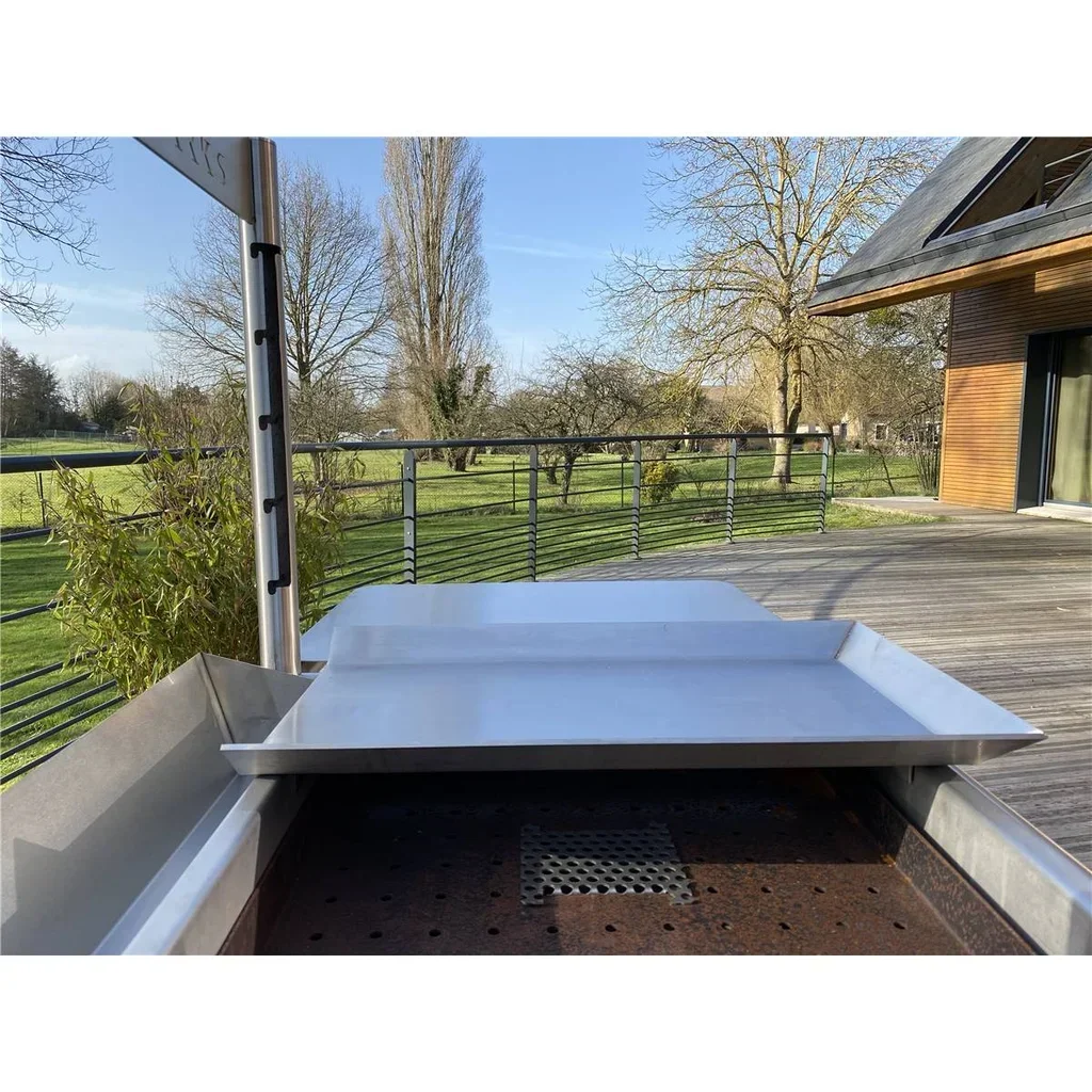 Plancha de acero inoxidable 304 Barks n°5 para barbacoa de carbón francés