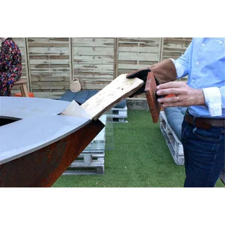 Plancha Grill Origine 1000 Acciaio Corten 10mm 30 Persone Fuoco Legno Griglia