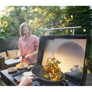 Plancha Eléctrica 3 en 1 Char-Broil Versa-Tile con Carro Multifunción - Parrilla, Horno de Pizza y Wok