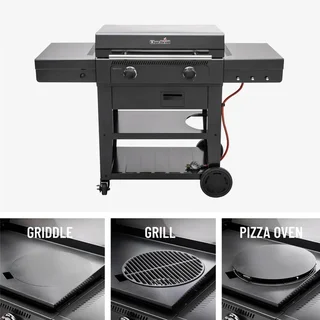 Plancha Eléctrica 3 en 1 Char-Broil Versa-Tile con Carro Multifunción - Parrilla, Horno de Pizza y Wok