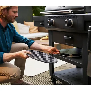 Plancha Eléctrica 3 en 1 Char-Broil Versa-Tile con Carro Multifunción - Parrilla, Horno de Pizza y Wok