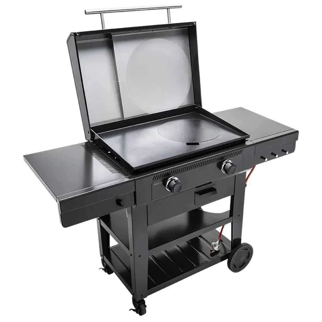Plancha Eléctrica 3 en 1 Char-Broil Versa-Tile con Carro Multifunción - Parrilla, Horno de Pizza y Wok
