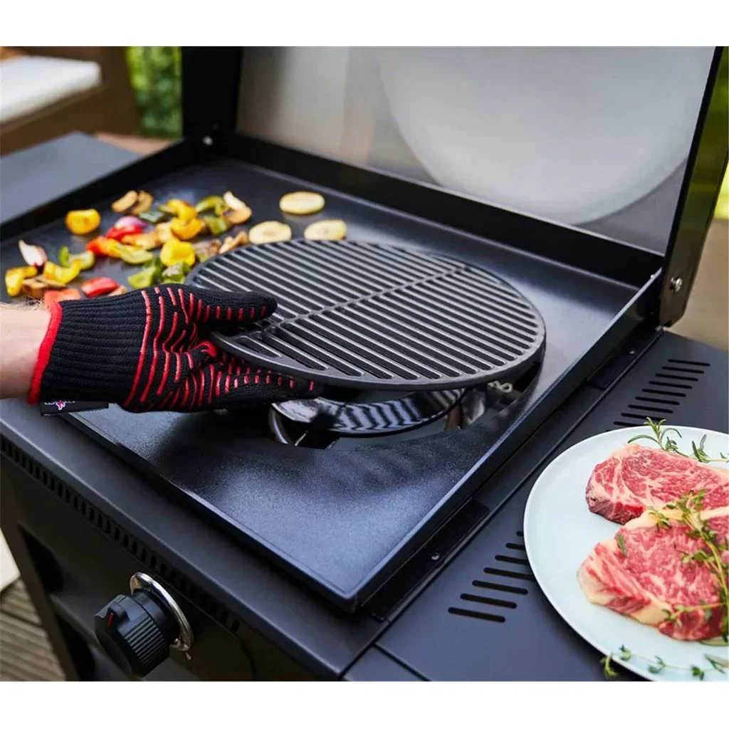 Plancha Eléctrica 3 en 1 Char-Broil Versa-Tile con Carro Multifunción - Parrilla, Horno de Pizza y Wok