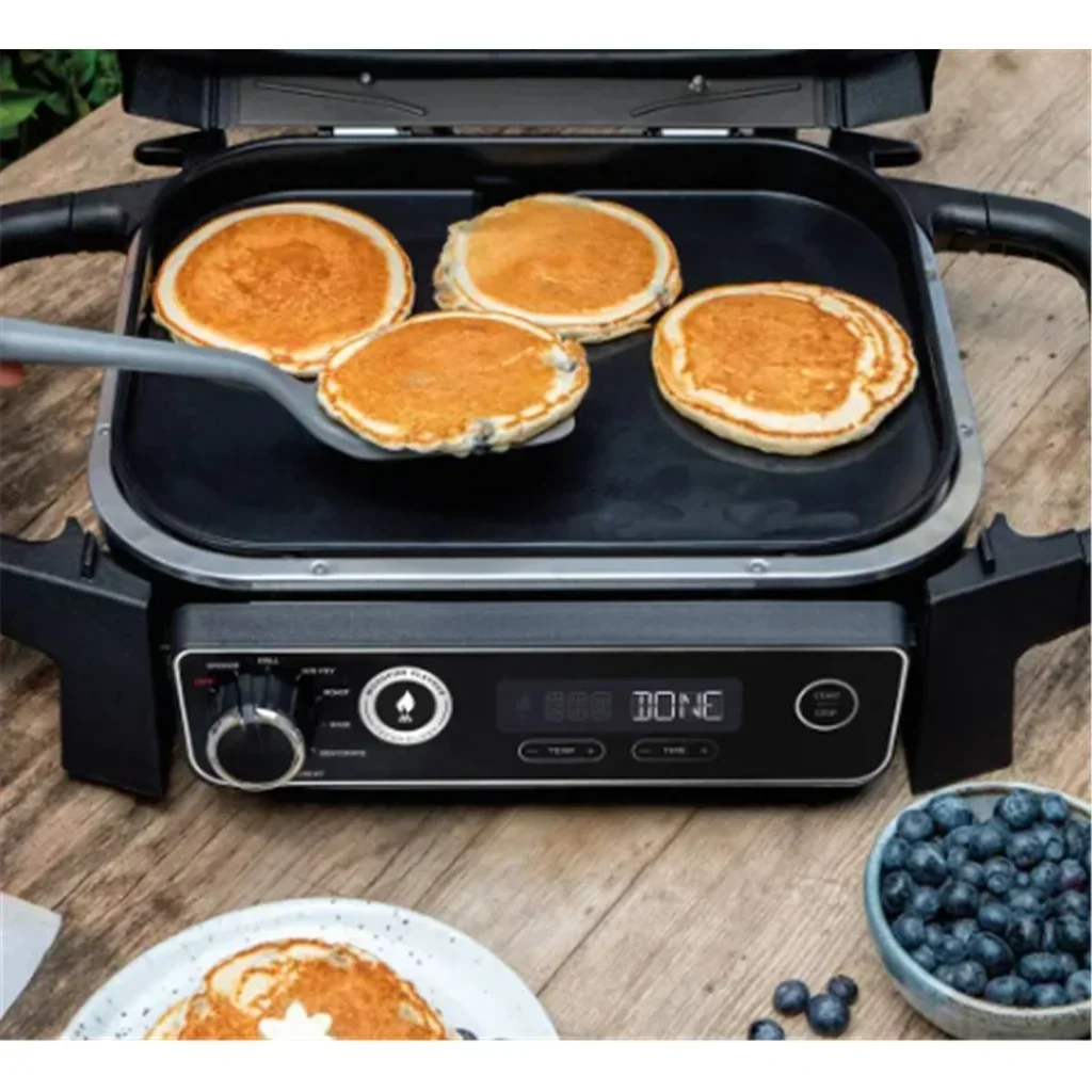 Ninja Woodfire Electric Ceramic Non-Stick Griddle 37cm Outdoor BBQ Grill