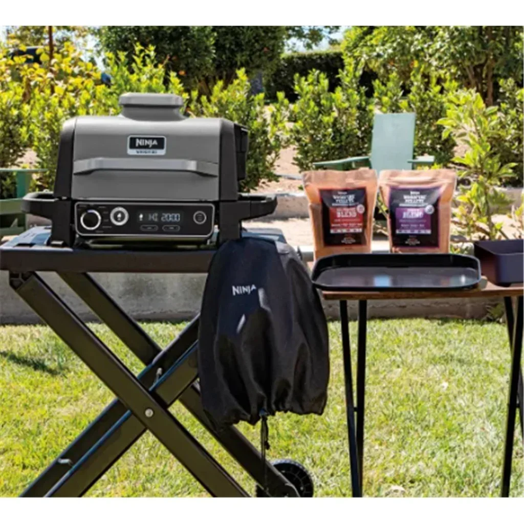 Ninja Woodfire Electric Ceramic Non-Stick Griddle 37cm Outdoor BBQ Grill