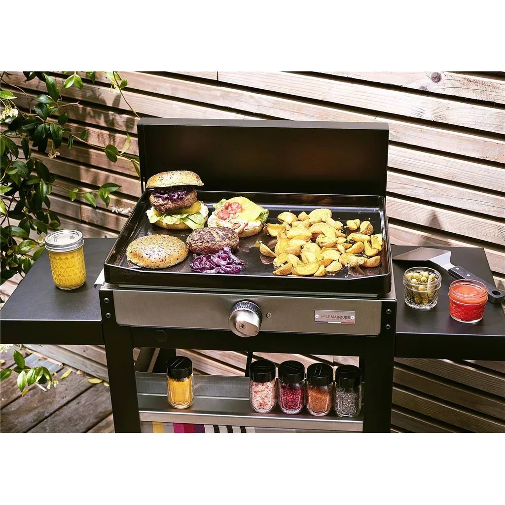 Plancha eléctrica francesa 150 Duo placa de hierro fundido esmaltado 2 kW