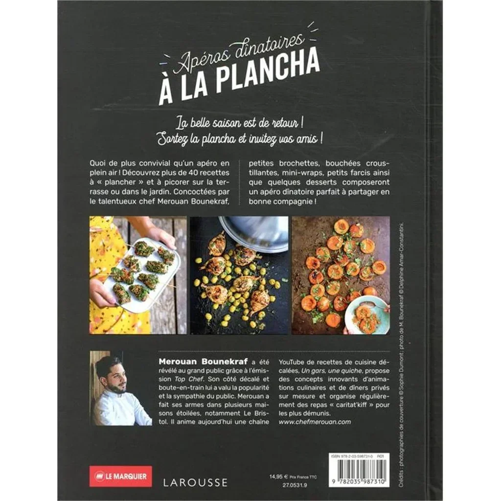 Plancha Eléctrica Le Marquier Apéros Dînatoires Recetas del Chef Merouan Bounekraf