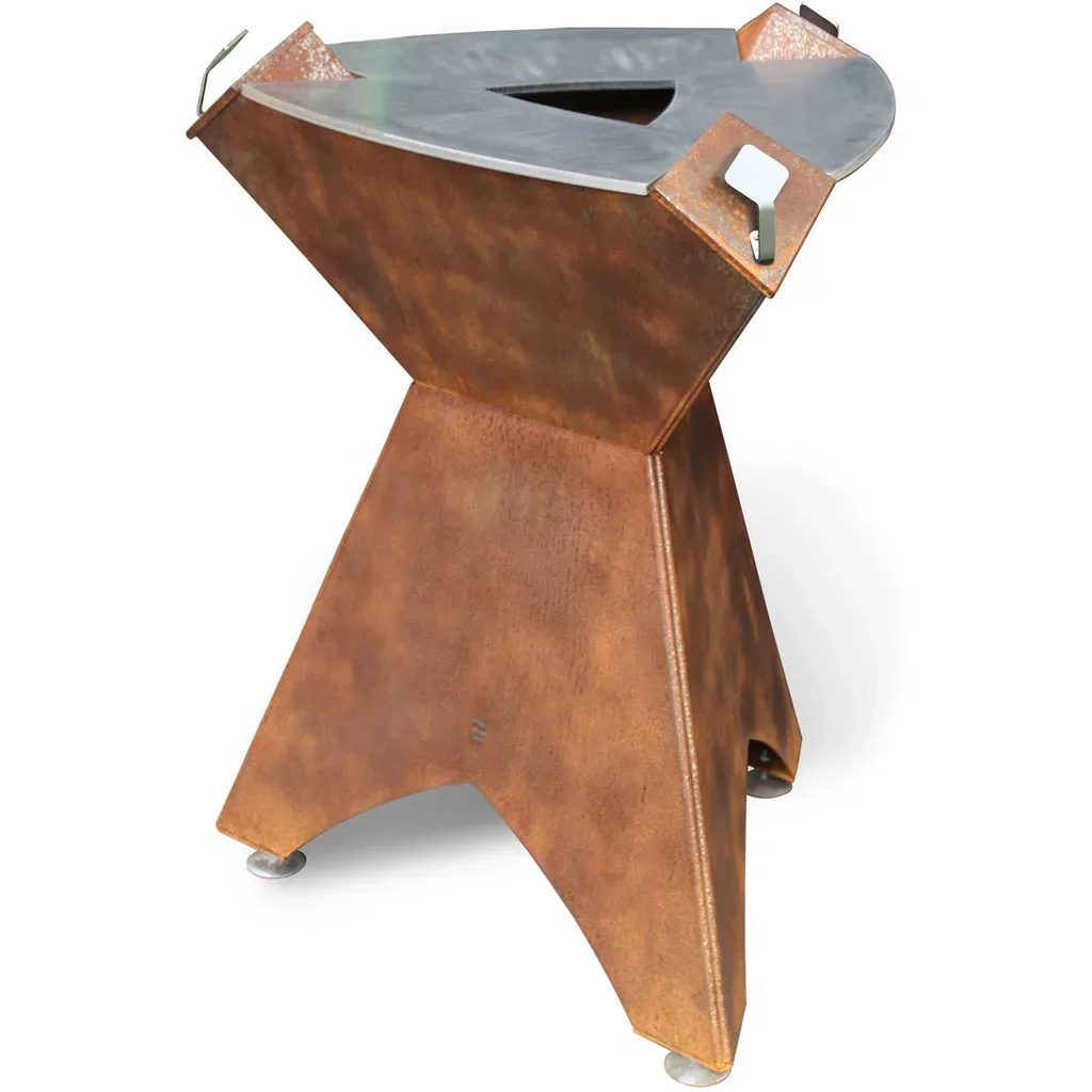 Plancha de madera Origen 800 Acero Corten Premium 10 comensales