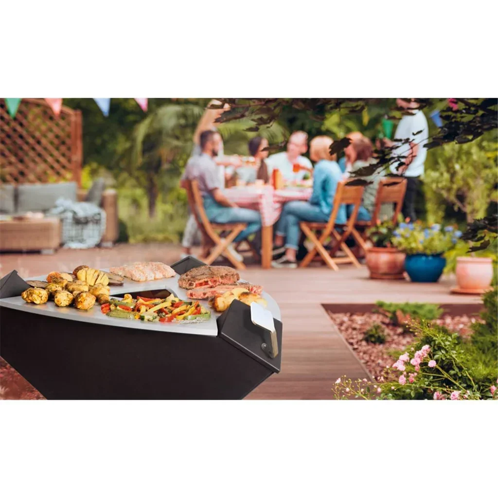 Plancha Eléctrica Origine 800 Negro - Grill de Mesa Profesional Acero Inoxidable 10mm