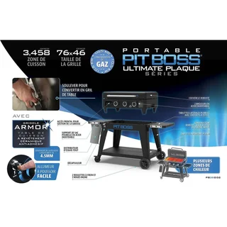 Plancha de Gas Ultimate 3 Pit Boss Portátil con Carrito y Placa Cerámica Antiadherente