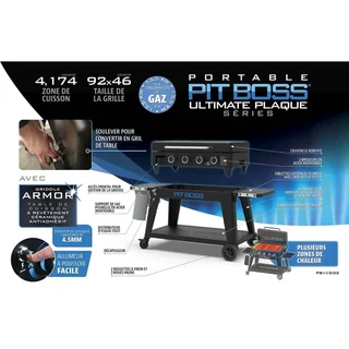 Plancha de gas Pit Boss Ultimate 4 Mobile con carro plegable