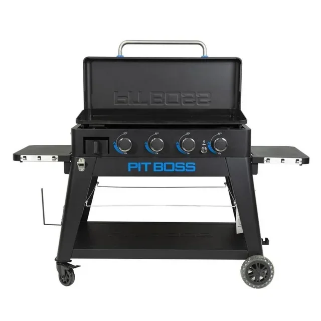 Plancha de gas Ultimate 4 Mobile Pit Boss con carrito plegable, revestimiento cerámico antiadherente y 4 quemadores