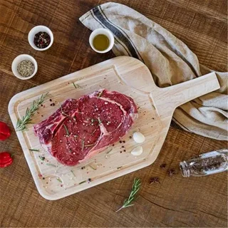 Planche à découper bois 50cm avec rigole et poignée - Made in France