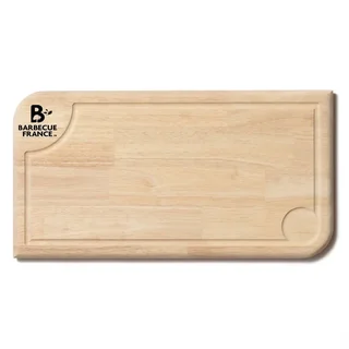 Französisches handgefertigtes Holzschneidebrett mit Saftrille und Auffangschale 40x21cm