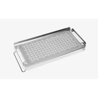 Placa de mantenimiento en caliente de acero inoxidable para plancha con patas plegables 42x20cm