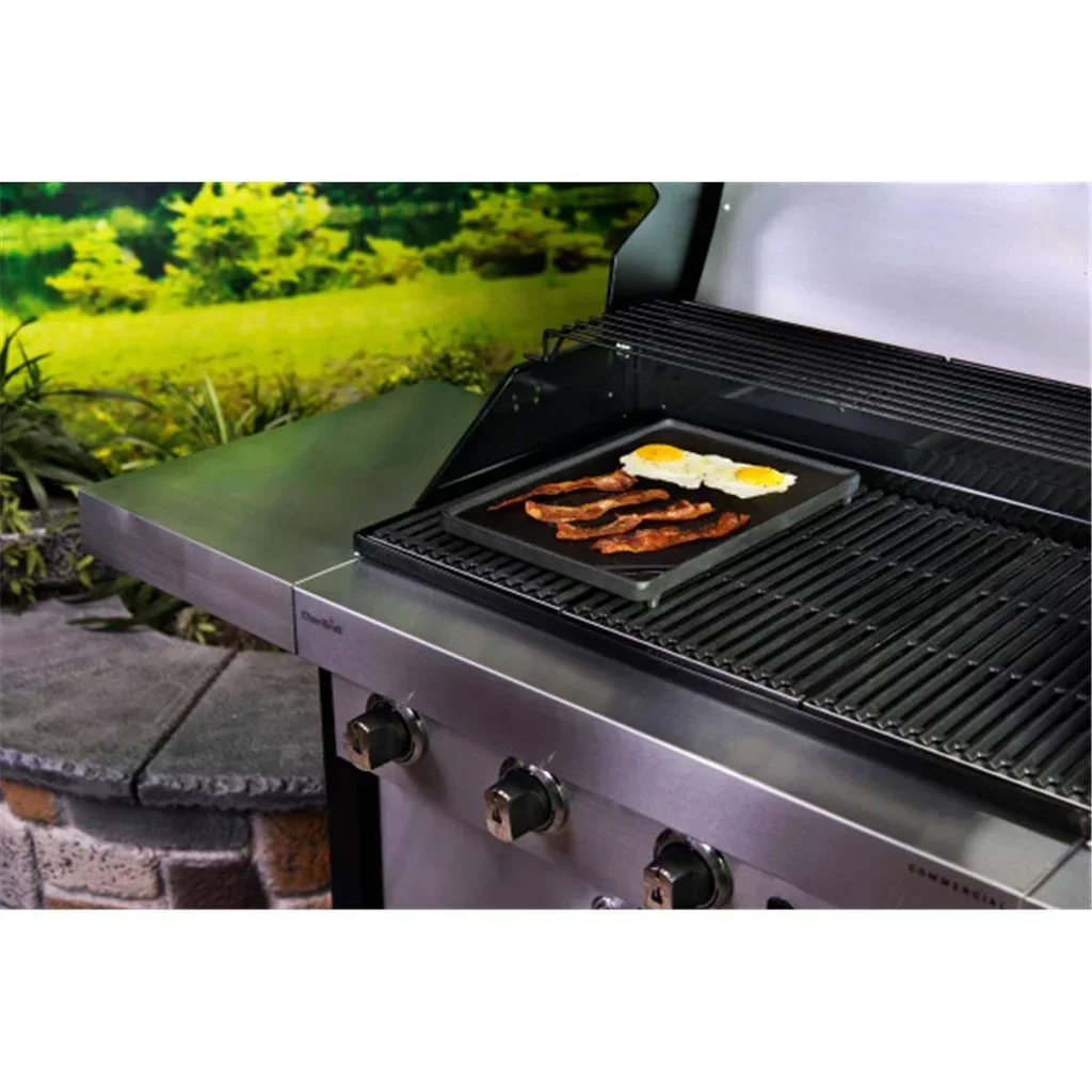 Char-Broil Gas BBQ Side Burner Enamelled Cast Iron Cooking Plate 37x25cm