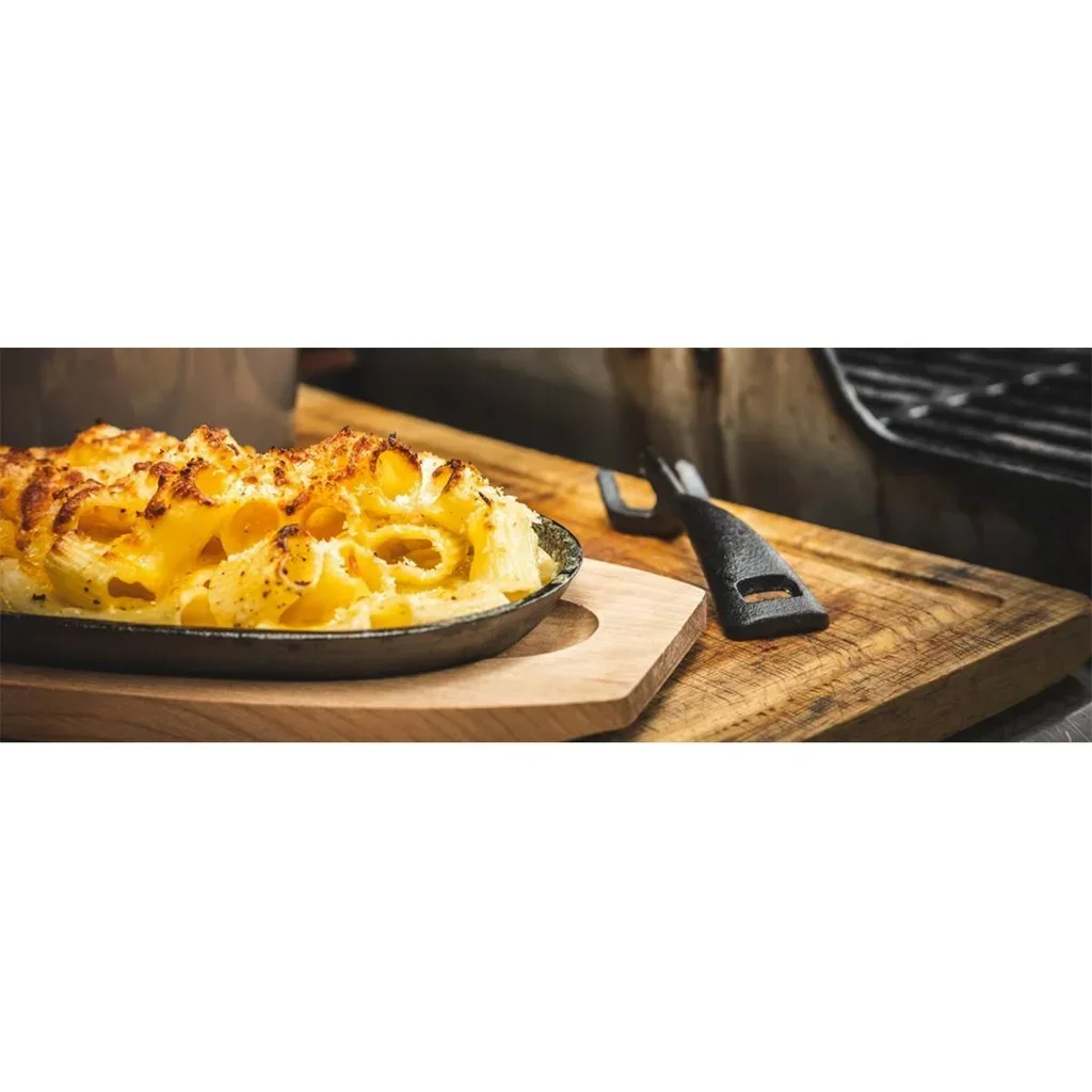 Plat cuisson fonte Ventura barbecue four pizza bambou 24cm