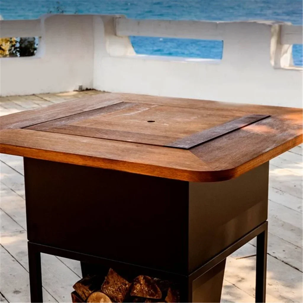 Bandeja de madera para brasero Krak Mistral - Accesorio protección mesa