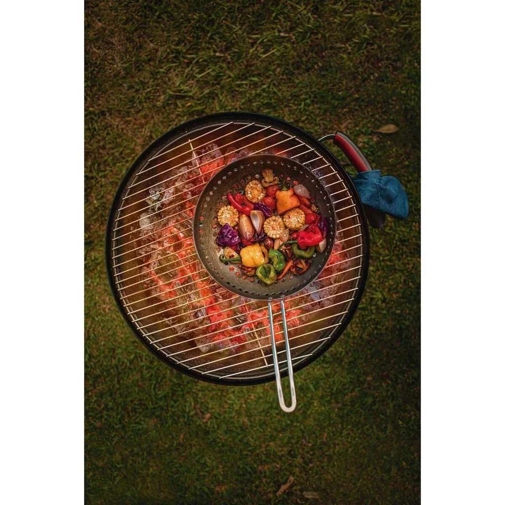 Sartén perforada 26 cm aluminio anodizado antiadherente barbacoa parrilla verduras