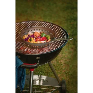 Sartén perforada 26 cm aluminio anodizado antiadherente barbacoa parrilla verduras