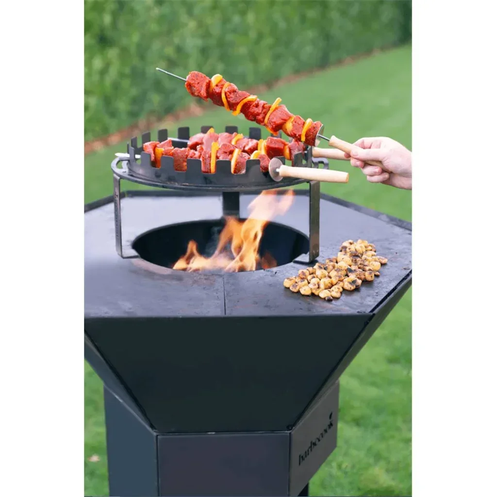 Soporte para Brochetas Nestor Barbecook para Brasero, Acero 3mm, 41x41cm