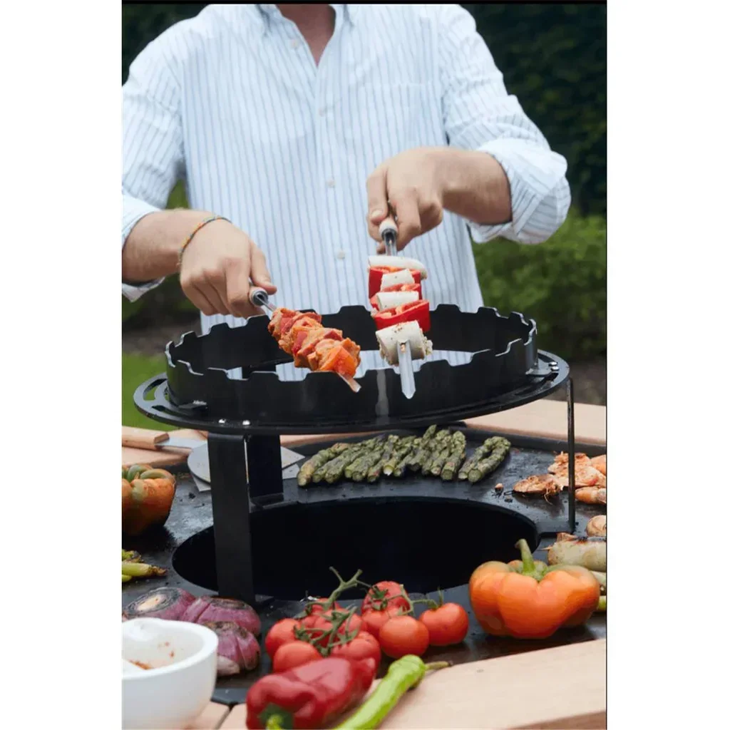 Soporte para Brochetas Nestor Barbecook para Brasero, Acero 3mm, 41x41cm