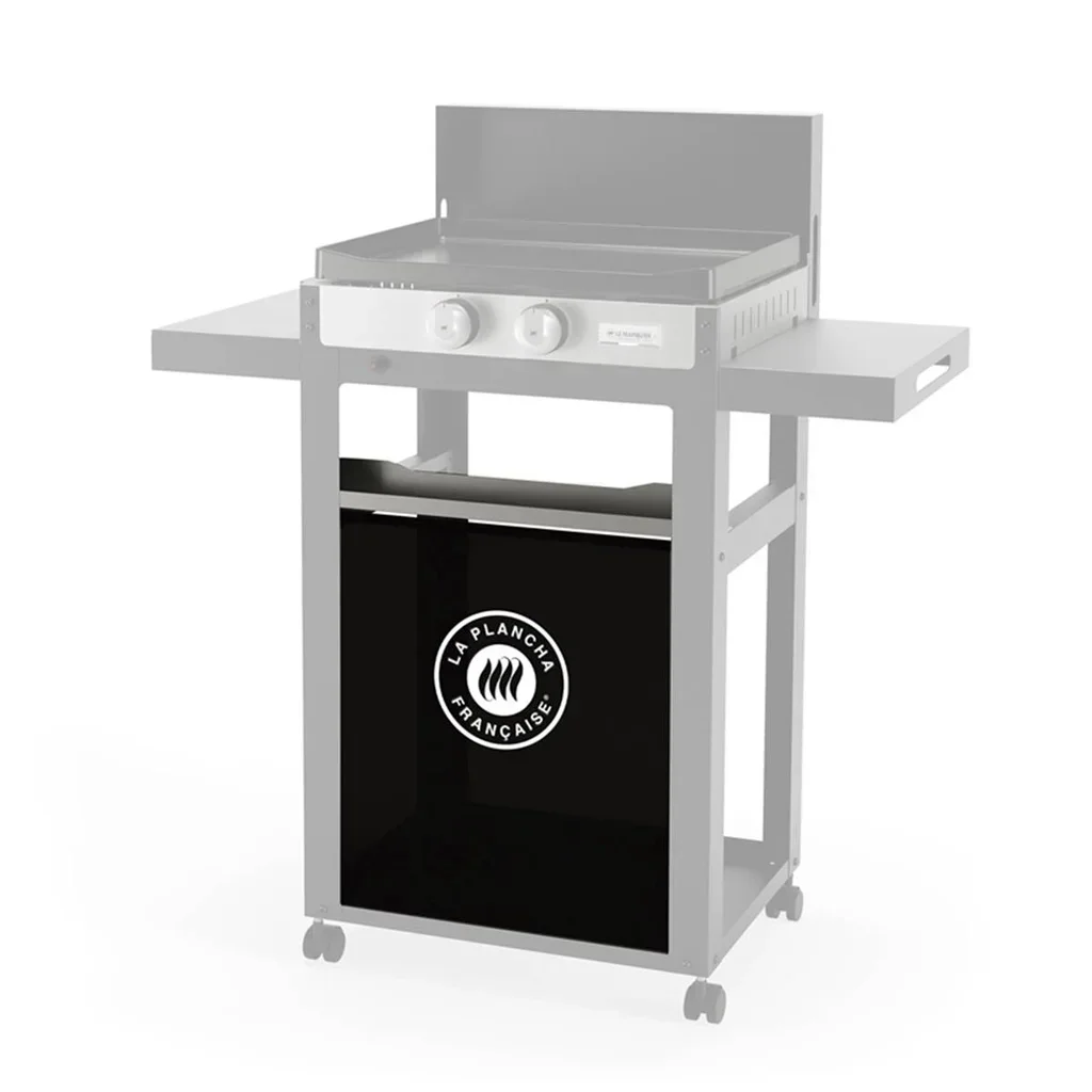 Especiero de acero inoxidable con cortina de PVC para plancha francesa