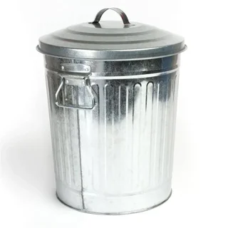 Cubo de cenizas metálico con tapa hermética ignífuga para barbacoa 1,5 kg