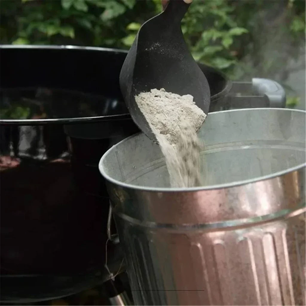 Cubo de cenizas metálico con tapa hermética ignífuga para barbacoa 1,5 kg