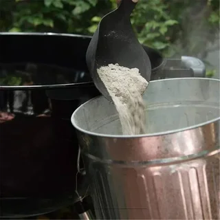 Cubo de cenizas metálico con tapa hermética ignífuga para barbacoa 1,5 kg