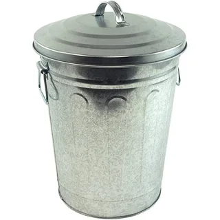 Cubo de cenizas metálico con tapa hermética ignífuga para barbacoa 1,5 kg